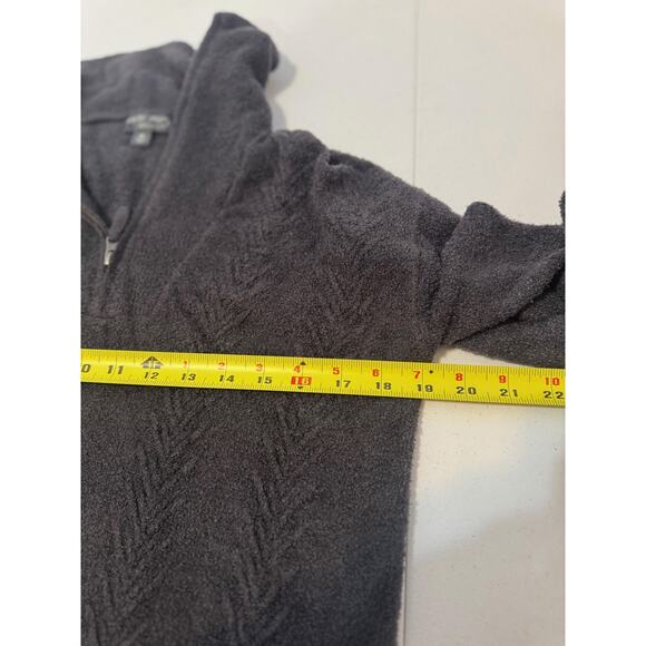 Barefoot Dreams Sweater Womens XS Gray CozyChic Mock Neck 1/4 Zip Pullover - Picture 9 of 14